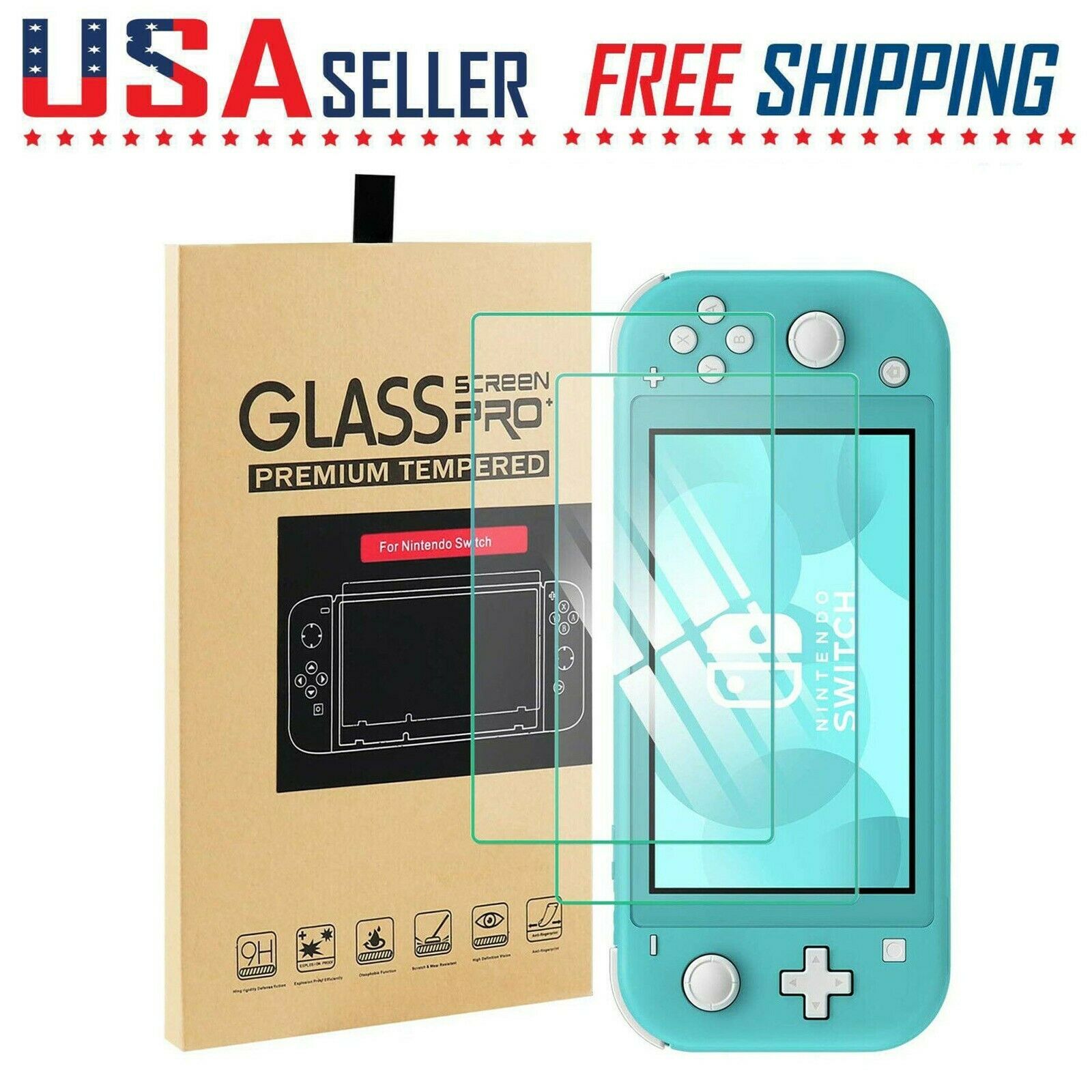 For Nintendo Switch Lite Screen Protector Tempered Glass Anti-scratch 2 Pack