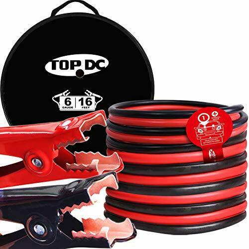 Topdc Jumper Cables 16 Feet 6 Gauge -40℉ To 167℉ Heavy Duty Booster Cable Wit...