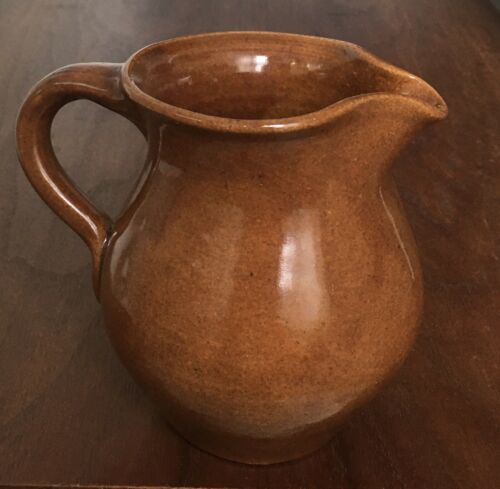 Vintage Bybee Pottery Kentucky / 4.5" Gloss Brown Syrup Cream Pitcher / Bb Mark