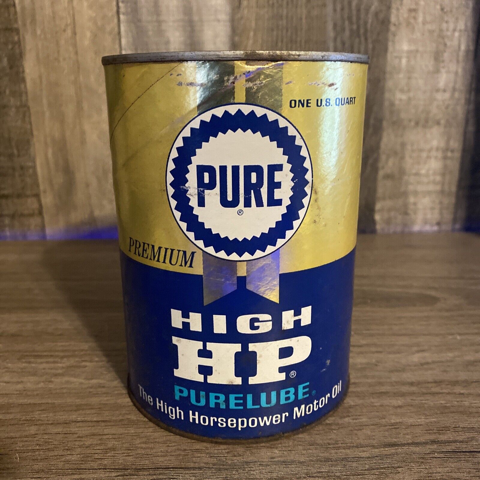 Vintage Pure Premium High Hp Purelube Motor Oil (full) 1 Quart - Sae 10w 20w-30